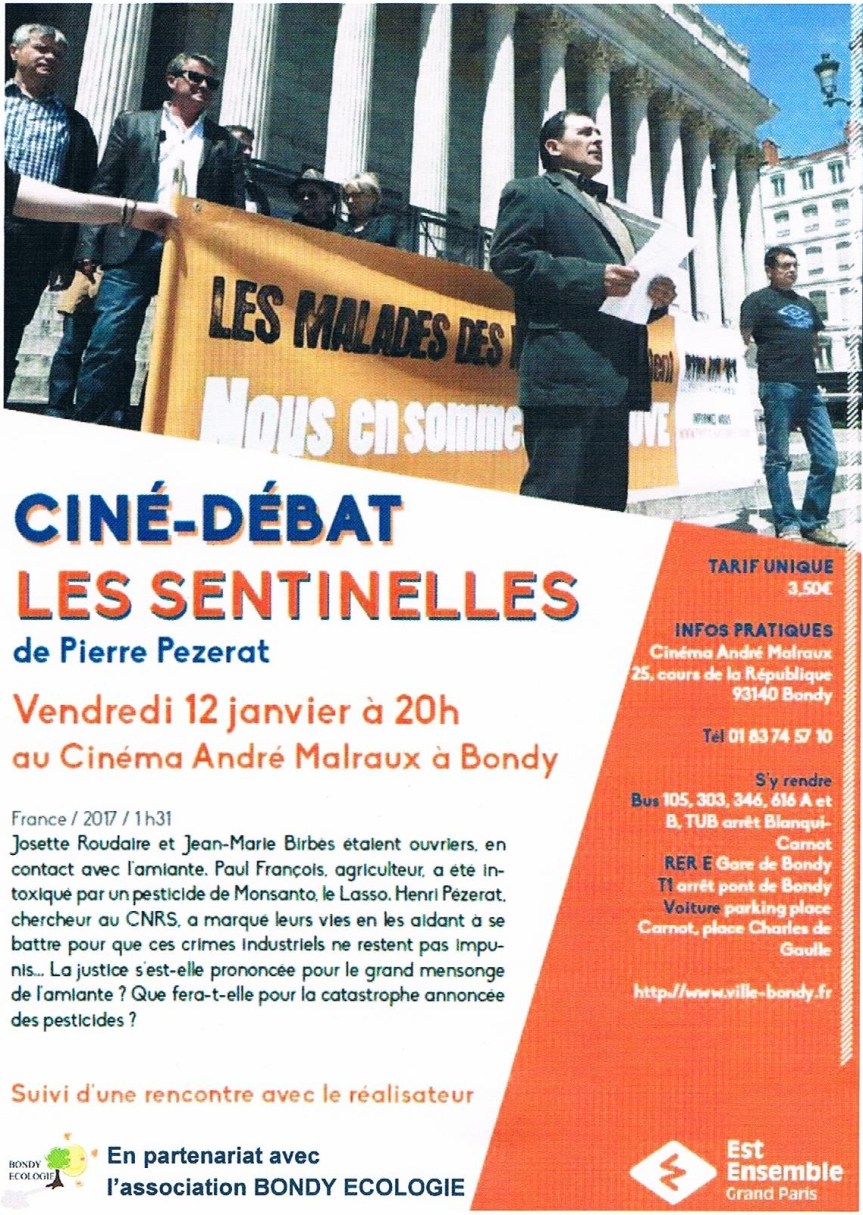 Ciné-débat  LES SENTINELLES Quelle justice pour les victimes des pesticides et de l&rsquo;amiante&nbsp;?